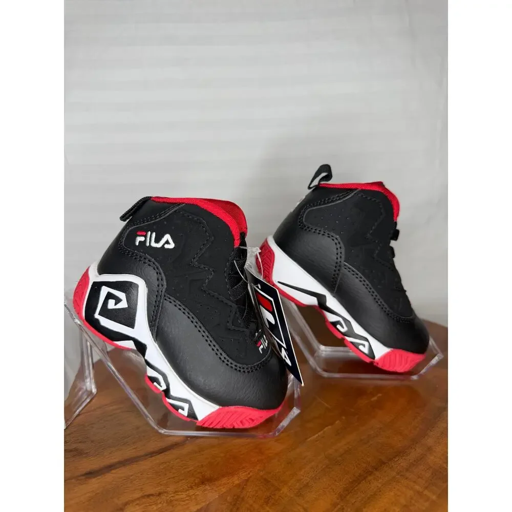 NWT Fila MB Infant Basketball Shoes Black Red Size 5 MSRP $50